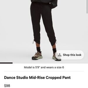 lululemon athletica Black Dance Studio Mid-Rise Cropped Pant